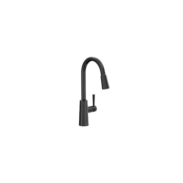 Riley One-Handle High Arc Pulldown Kitchen Faucet in Matte Black